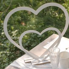 Centre de table mariage décor Cœur Blanc