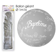 Ballon géant Baptême Argent Ø 116 cm