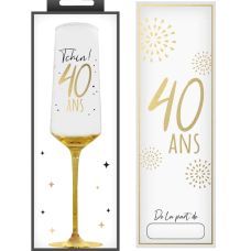 Coffret Cadeau Flûte à Champagne Anniversaire 40 Ans