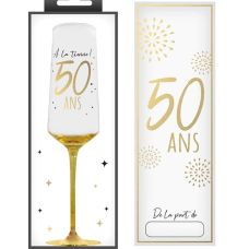 Coffret Cadeau Flûte à Champagne Anniversaire 50 Ans